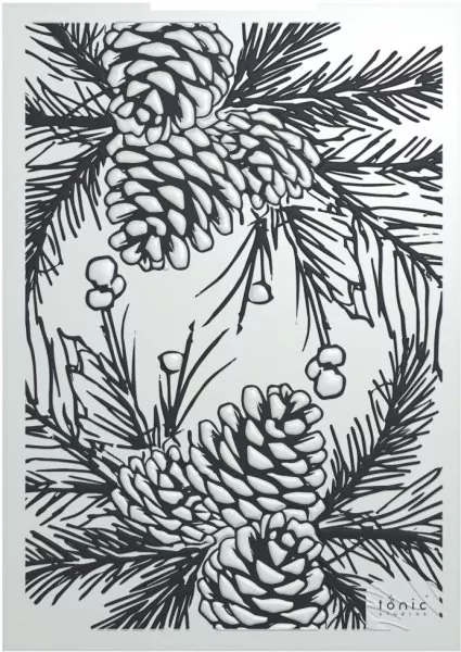 Timeless Tidings Pinecone Parade 3D Embossing Folder von Tonic Studios 1