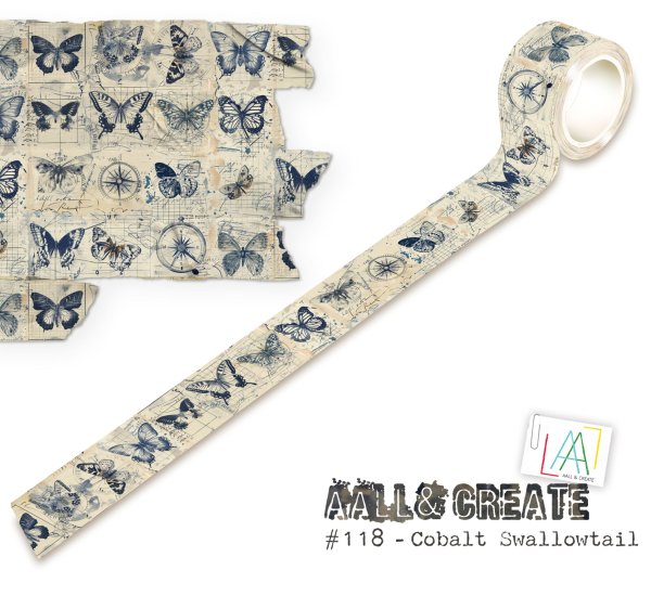 Cobalt Swallowtail #118 Washi Tape AALL & Create