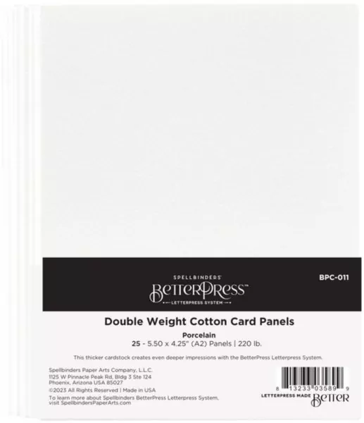 Porcelain BetterPress Double Weight Card Panels Spellbinders