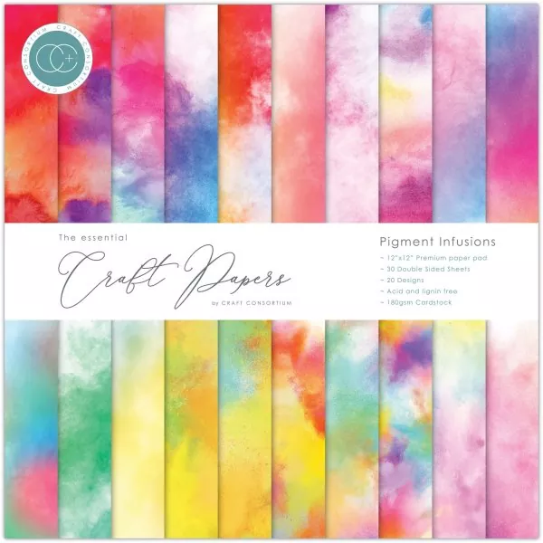 Craft Consortium - Pigment Infusions 12"x12" inch paper pad