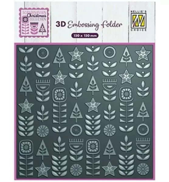 Scandinavian Flowers 3D Embossing Folder von Nellie's Choice