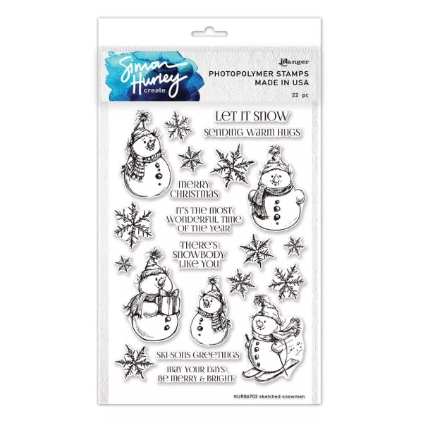 Simon Hurley Sketched Snowmen Ranger Stempel