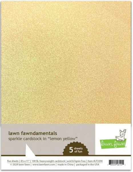 Sparkle Cardstock Spring Lemon Yellow Lawn Fawn