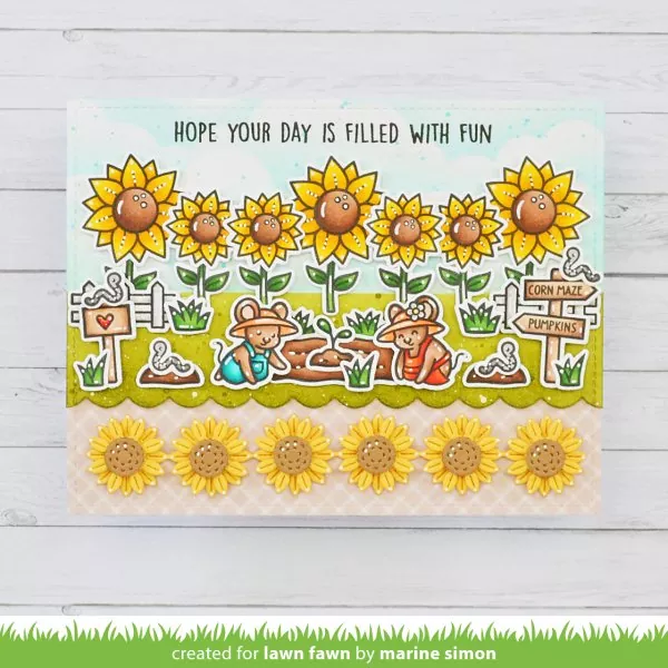 Sunflower Border Stanzen Lawn Fawn 1