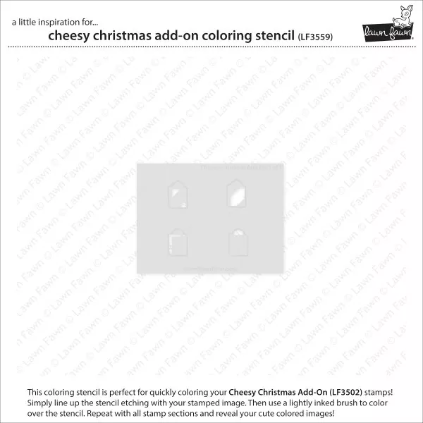 Cheesy Christmas Add-On Coloring Stencils Schablonen Lawn Fawn 1