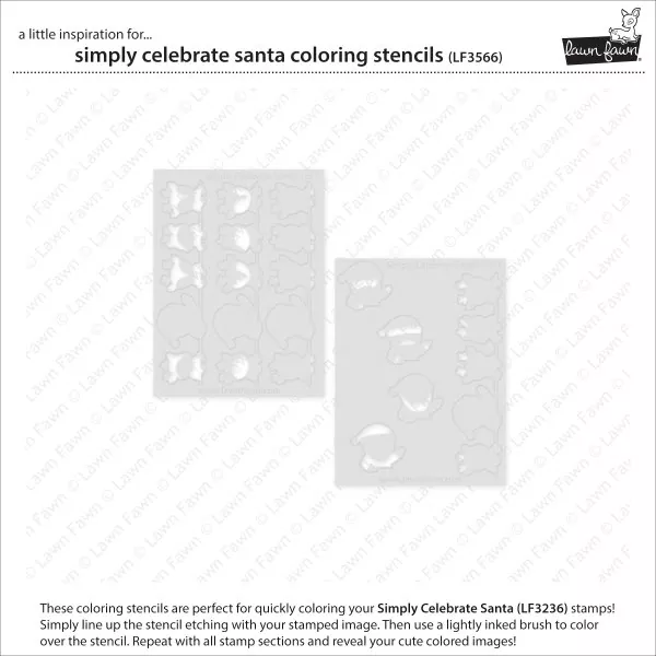 Simply Celebrate Santa Coloring Stencils Schablonen Lawn Fawn 1