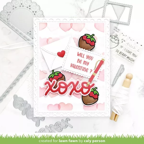 Sweet Strawberry Coloring Stencils Schablonen Lawn Fawn 2