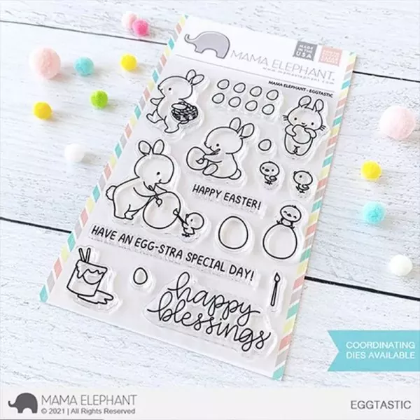 Eggtastic Mama Elephant Stamp & Die Bundle