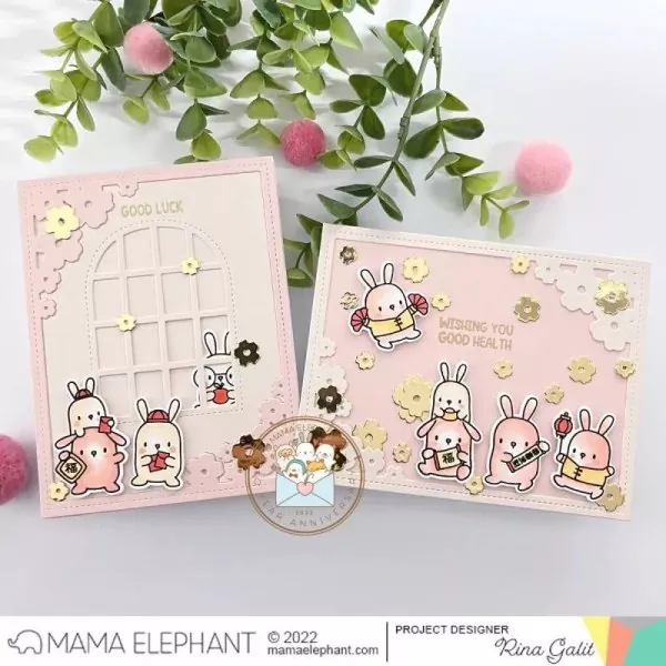 Lunar Bunnies Mama Elephant Stamp & Die Bundle 2