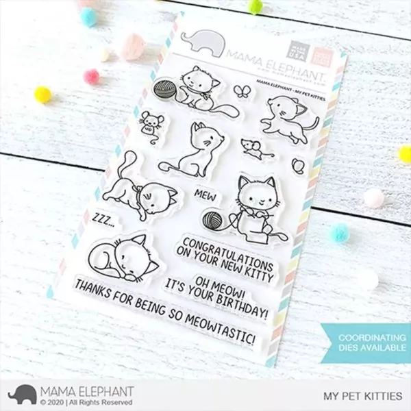 My Pet Kitties Mama Elephant Stamp & Die Bundle