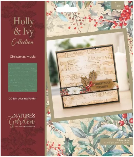 Holly & Ivy Christmas Music 2D prägeschablone crafters companion