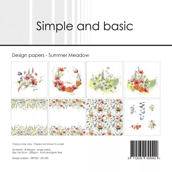 Simple and Basic Summer Meadow 6x6 inch Paper Pack