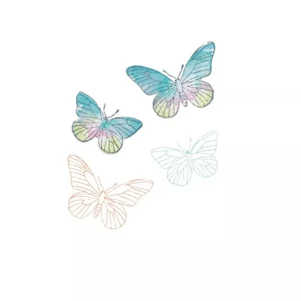 Painted Pencil Butterflies Sizzix & 49 and Market Framelits Stanzen & Stempel