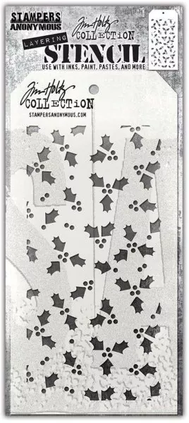 Tim Holtz Tiny Holly Layering Schablone Stencil Stampers Anonymous