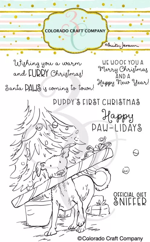 Furry Christmas Clear Stamps Colorado Craft Company by Anita Jeram