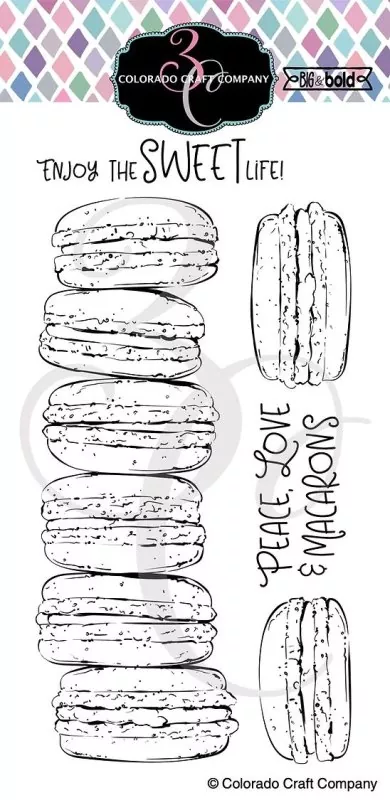 Slimline Macarons Clear Stamps Colorado Craft Company by Big & Bold