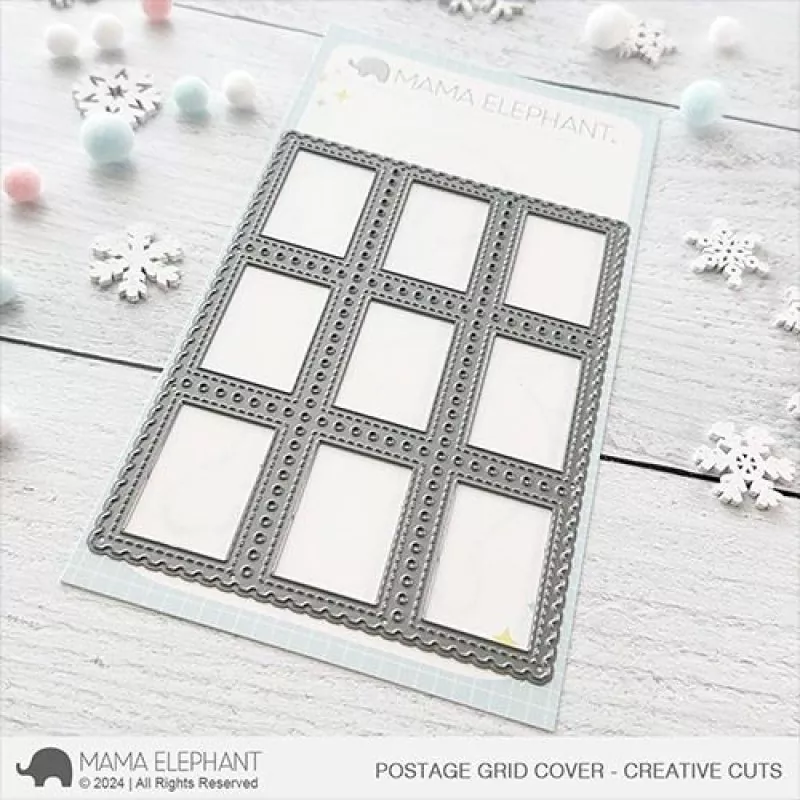 Postage Grid Cover Stanzen Creative Cuts Mama Elephant