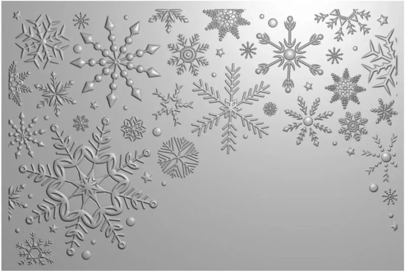 Sparkling Snowflakes Partial 3D prägeschablone crafters companion 1