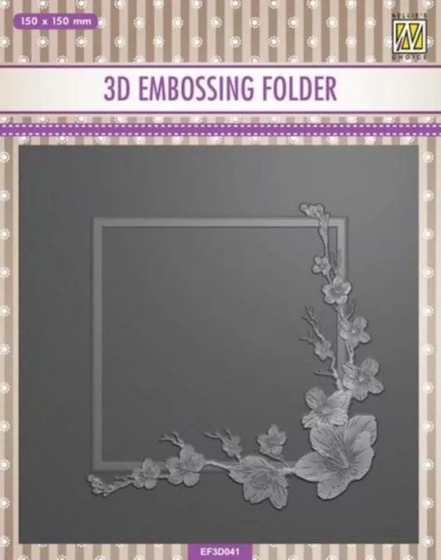 Square Frame with Blossom 3D Embossing Folder von Nellie Snellen