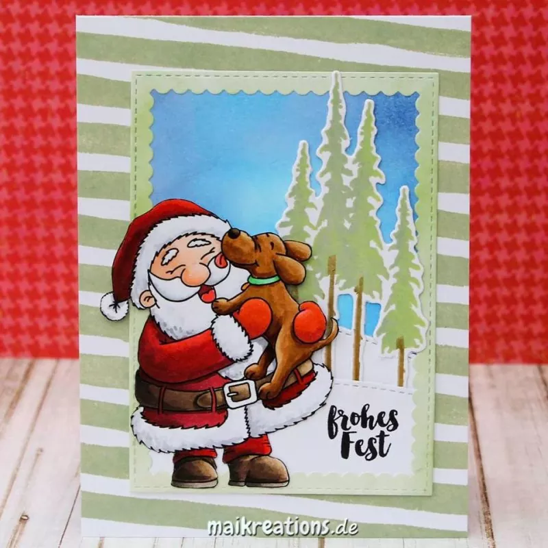 Puppy Kisses For Santa clearstamps Gerda Steiner Designs 2