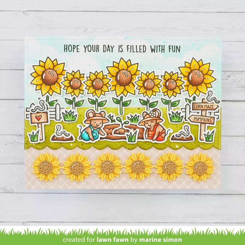 Sunflower Border Stanzen Lawn Fawn 1