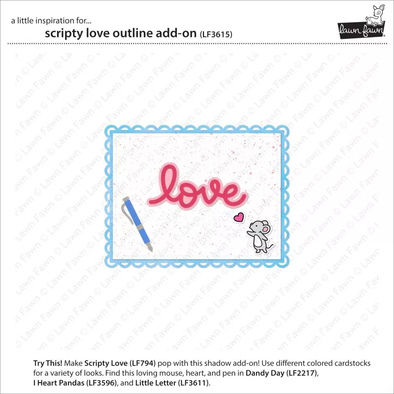 Scripty Love Outline Add-On Stanzen Lawn Fawn 1