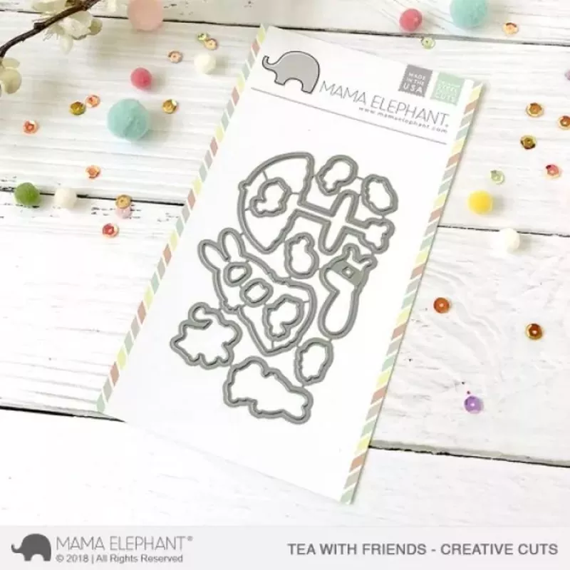 Tea With Friends Mama Elephant Stamp & Die Bundle 1