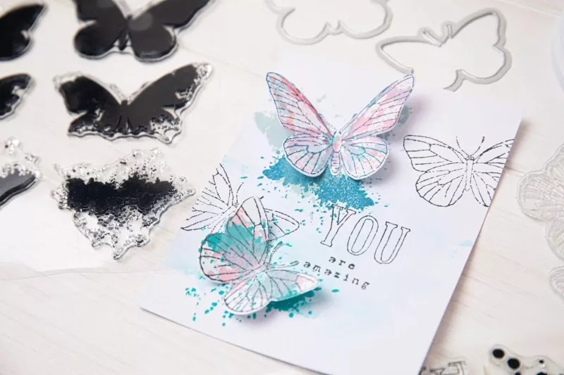 Painted Pencil Butterflies Sizzix & 49 and Market Framelits Stanzen & Stempel 4