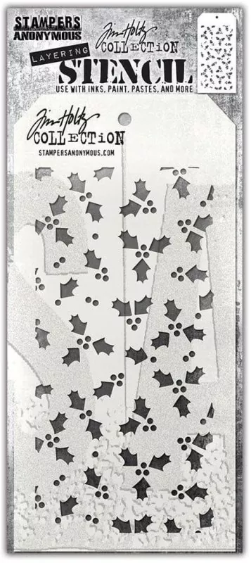 Tim Holtz Tiny Holly Layering Schablone Stencil Stampers Anonymous