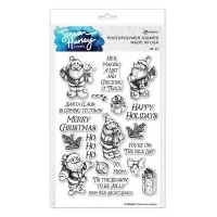 Simon Hurley - Sketched Santas - Clear Stamps - Ranger