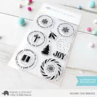 Round Tag Wishes Clear Stamps Stempel Mama Elephant