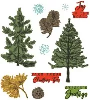 Pine Holidays Sizzix & 49 and Market Framelits Stanzen & Stempel